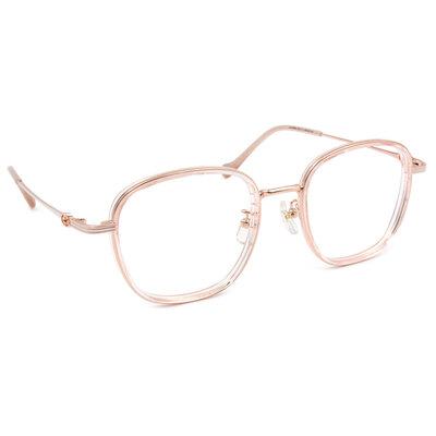 ❰台灣設計師聯名❱_LAIMO系列｜簍空立正來貘 套圈框眼鏡｜櫻花粉