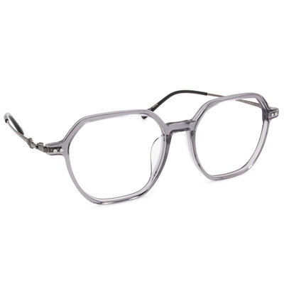 ❰台灣設計師聯名❱_KINGJUN系列｜病毒花也很可愛 多邊框眼鏡 ｜深透灰