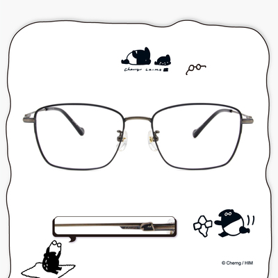 ❰台灣設計師聯名❱_LAIMO系列｜造型來貘款 大方框眼鏡｜風格藍