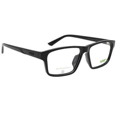 PUMA l 大方有型方框眼鏡 亮面黑