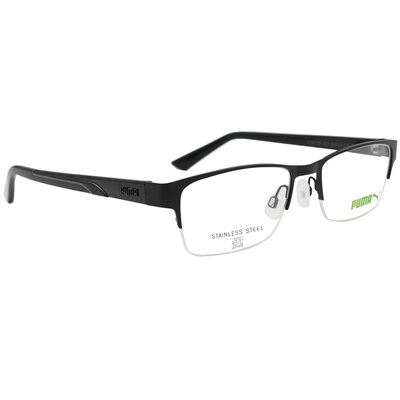 PUMA l 個性犀利長方半框眼鏡 俐落黑