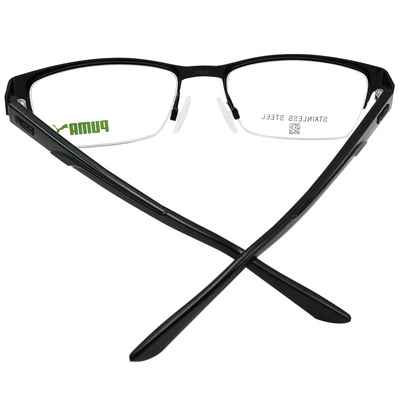 PUMA l 個性犀利長方半框眼鏡 俐落黑