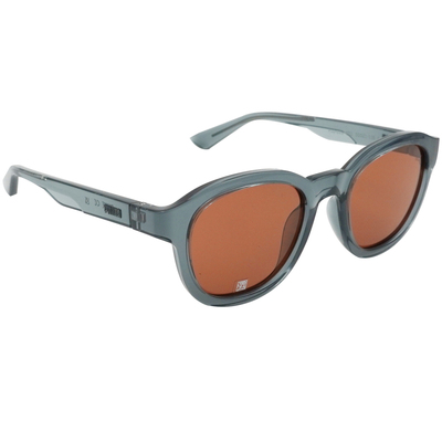 PUMA l 嬉皮潮流圓框太陽眼鏡 透藍灰