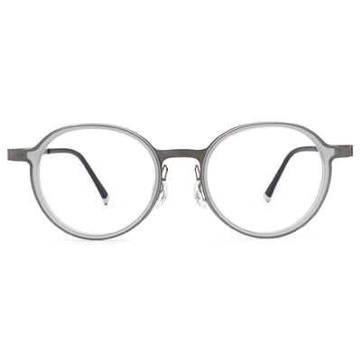 極‧舒適3.0系列 l 英倫復古多邊套圓框眼鏡 | 金屬灰