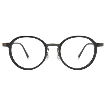 極‧舒適3.0系列 l 英倫復古多邊套圓框眼鏡| 粉黑