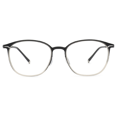 極‧舒適3.0系列 l 高雅多邊圓框眼鏡 | 黑X銀