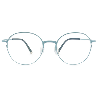 極‧舒適3.0系列 l 極彈馬卡龍色圓框眼鏡 | 拼接藍