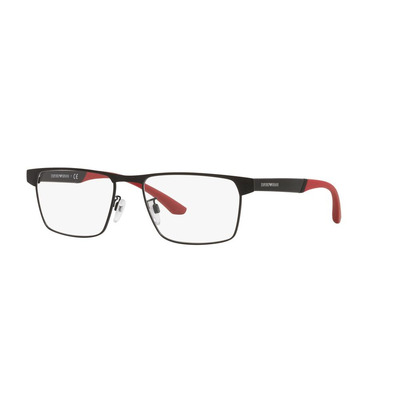 EMPORIO ARMANI |炙熱奇境長方框眼鏡 |熱情黑X紅