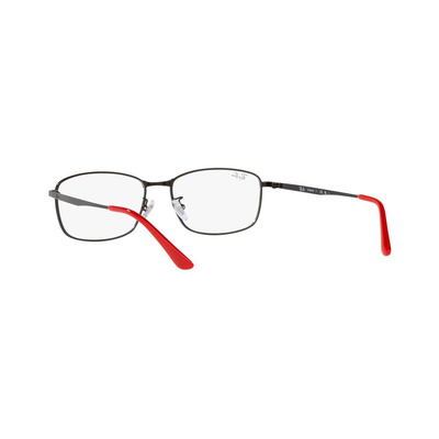 Ray Ban |精心長方框眼鏡 |黑X紅