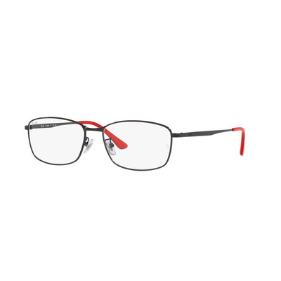 Ray Ban |精心長方框眼鏡 |黑X紅