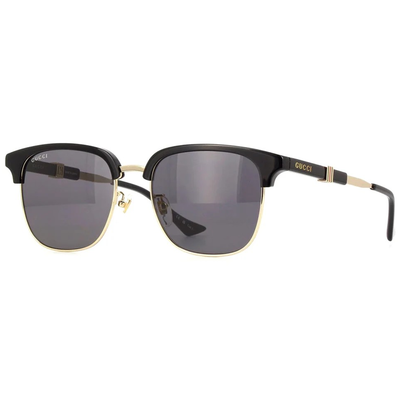 GUCCI | 個性綠紅綠織帶眉框太陽眼鏡 | 黑x金