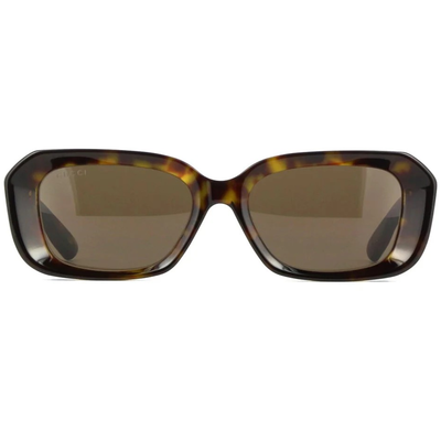 GUCCI | 俐落帥氣長方框太陽眼鏡 |率性棕