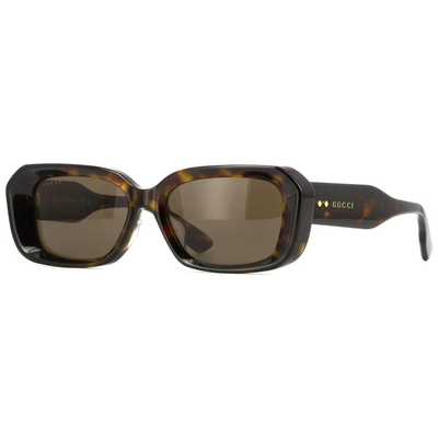 GUCCI | 俐落帥氣長方框太陽眼鏡 |率性棕
