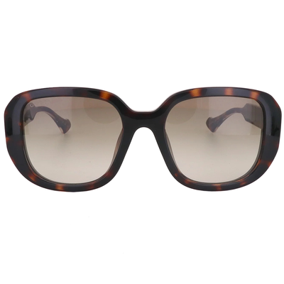 GUCCI | 時髦金邊logo粗黑大方框太陽眼鏡|時尚豹紋
