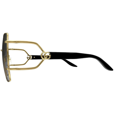 GUCCI | FORK叉子系列蝴蝶型無框太陽眼鏡 |高尚黑/金