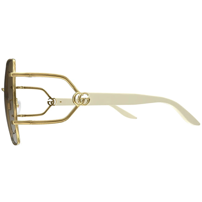 GUCCI | FORK叉子系列蝴蝶型無框太陽眼鏡 |高雅金/白