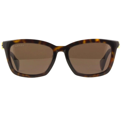 GUCCI | 獨特雙G黑方框太陽眼鏡 |高級玳瑁