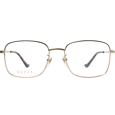 GUCCI | 文青拼接風長方框眼鏡 |黑/琥珀金