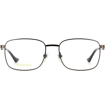 GUCCI | 簡約日常長方框眼鏡 |鋼質黑灰