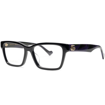 GUCCI | 素雅粗黑長方框眼鏡 |迷彩黑紫