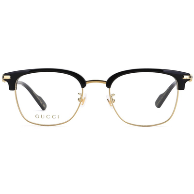 GUCCI | 經典綠紅綠logo 細眉框眼鏡 |質感黑金
