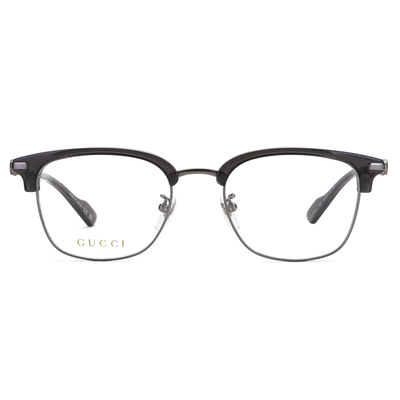 GUCCI | 經典綠紅綠logo 細眉框眼鏡 |晨曦灰