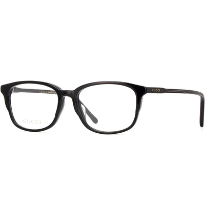GUCCI | 休閒自然方框細邊眼鏡 |炭晶黑