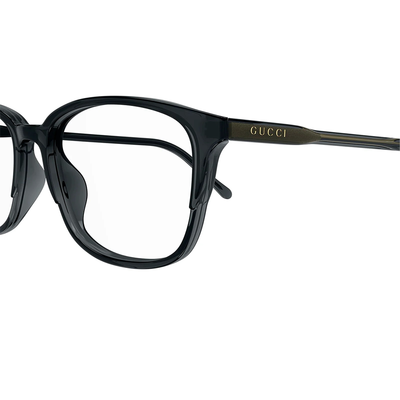 GUCCI | 休閒自然方框細邊眼鏡 |炭晶灰