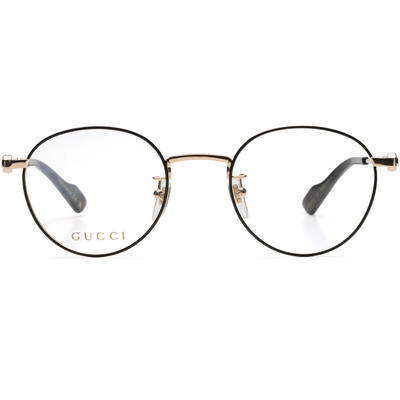 GUCCI | 古典文藝圓框眼鏡 | 黑/金