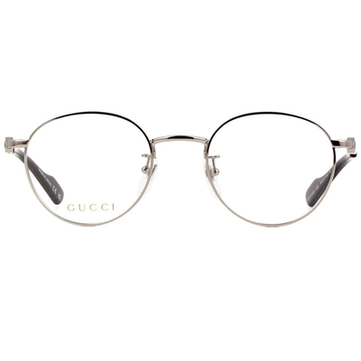 GUCCI | 古典文藝圓框眼鏡 | 黑/銀