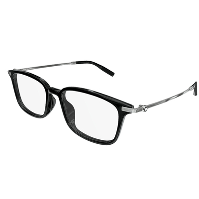 MONTBLANC | 靜享時光長方框眼鏡 | 亮黑/銀