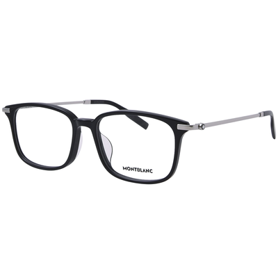 MONTBLANC | 靜享時光長方框眼鏡 | 光映黑銀