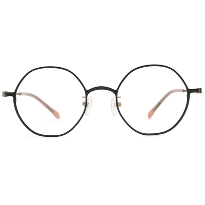 FORECO | 簡約明亮多邊框眼鏡 | 黑x超凡粉