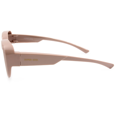 SUPER IDOL | 套鏡 | 復古粗黑長方框太陽眼鏡 | 奶茶咖