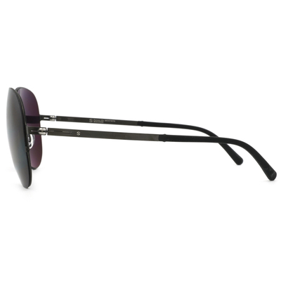 SUPER IDOL | 雙槓風格飛行框太陽眼鏡 | 光澤黑銀