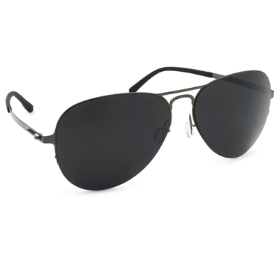 SUPER IDOL | 雙槓風格飛行框太陽眼鏡 | 光澤黑銀