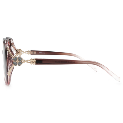 SUPER IDOL | 別緻小花方框太陽眼鏡 | 柔媚紅  