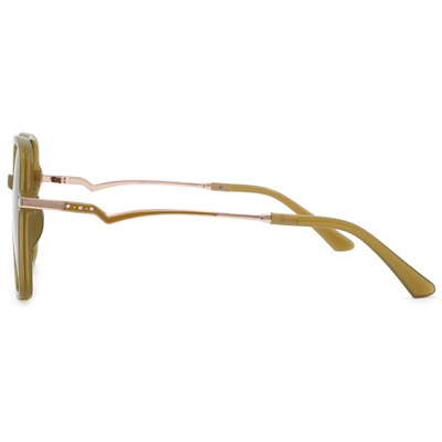 SUPER IDOL | 精緻小閃鑽大方框太陽眼鏡 | 古典咖