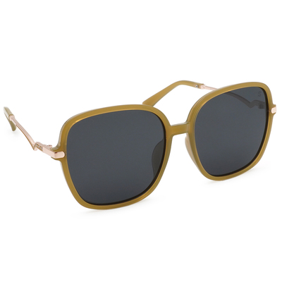 SUPER IDOL | 精緻小閃鑽大方框太陽眼鏡 | 古典咖