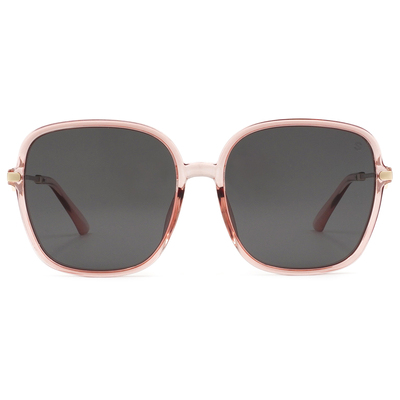 SUPER IDOL | 精緻小閃鑽大方框太陽眼鏡 | 玫瑰褐