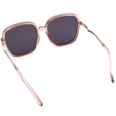 SUPER IDOL | 精緻小閃鑽大方框太陽眼鏡 | 玫瑰褐