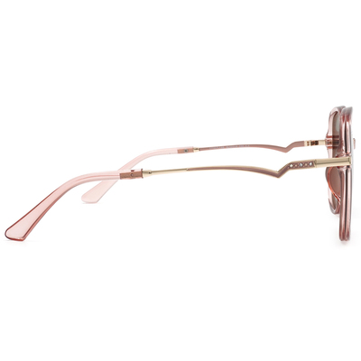 SUPER IDOL | 精緻小閃鑽大方框太陽眼鏡 | 玫瑰褐