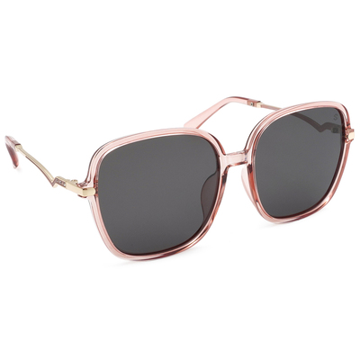 SUPER IDOL | 精緻小閃鑽大方框太陽眼鏡 | 玫瑰褐