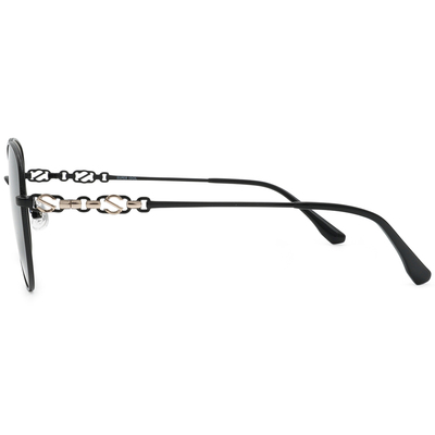 SUPER IDOL | 鍊條logo多邊框太陽眼鏡 | 黑醋栗