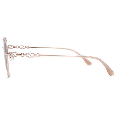 SUPER IDOL | 鍊條logo多邊框太陽眼鏡 | 櫻花粉