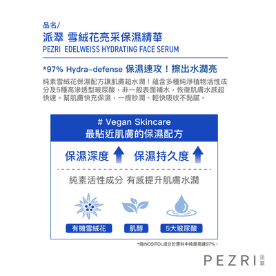 【PEZRI派翠】雪絨花亮采保濕精華35ml