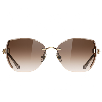 Helen Keller 琢光多邊框太陽眼鏡 幻棕