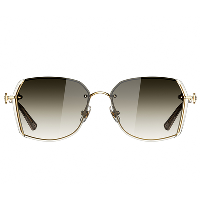 Helen Keller 薄暮多邊框太陽眼鏡 茶晶色