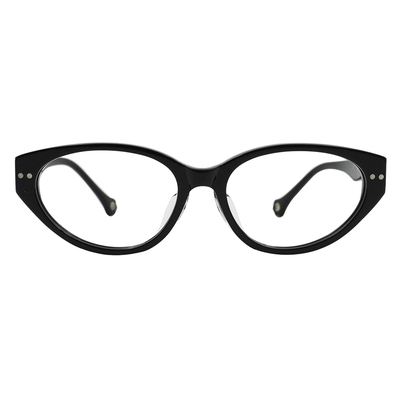 K-DESIGN動物聯萌 | 浮光貓語掛飾 貓眼框眼鏡 | 極致黑
