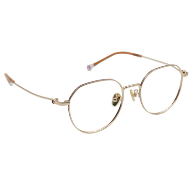 K-DESIGN動物聯萌 | 輕盈貓步 多邊框眼鏡 | 橙花金